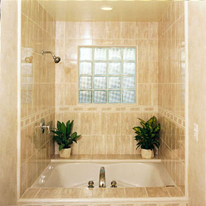 Керамический гранит. Интерьер ванной комнаты.